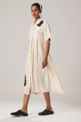 Mj Pleated Dress - White