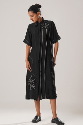 Mj Pleated Dress - Black