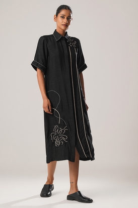 Mj Pleated Dress - Black