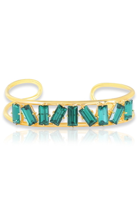 Amaana Crystal Cuff-Green