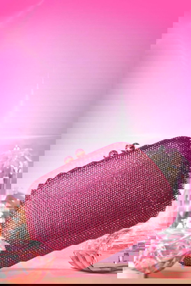 Square Glitz Pink Crystal Clutch