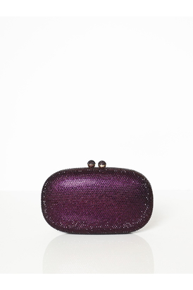 Peble Glitz Purple  Crystal Clutch