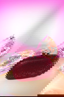 Peble Glitz Red Crystal Clutch