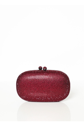 Peble Glitz Red Crystal Clutch