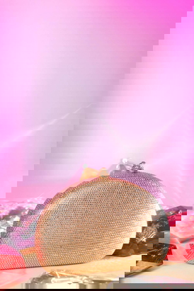Semi Glitz Gold Crystal Clutch