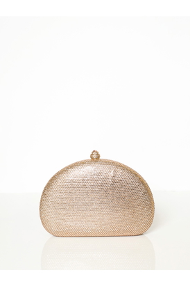 Semi Glitz Gold Crystal Clutch