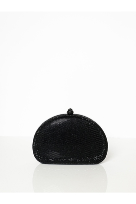 Semi Glitz Black Crystal Clutch