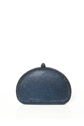 Semi Glitz Blue Crystal Clutch