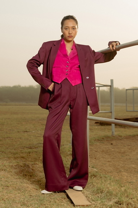 Burgandy 3 Pc Blazer Set