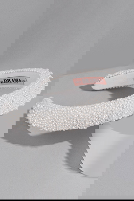 Pearl Puff Hair Band - White