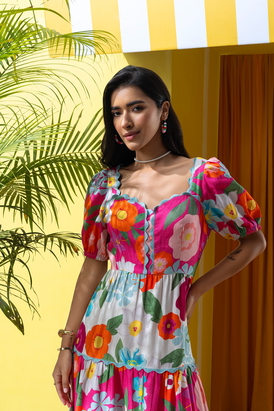 Vibrant Floral Maxi Dress