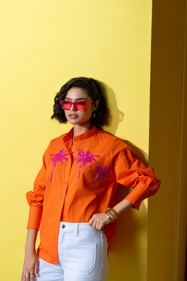 Exclusive Hand Embellished Palm Blouse