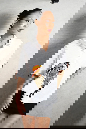 White Shirt With Toucan Embroidery