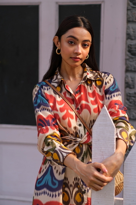Tie Dress-Multi