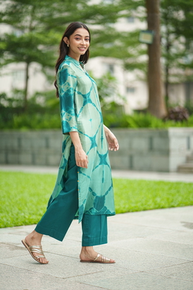 2Pc Clara Tie Dye Set -Emerald