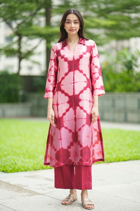 2Pc Clara Tie Dye Set -Wine