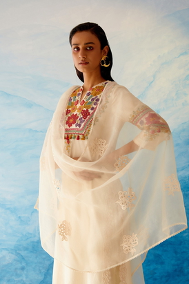 Ivory Cutwork Dupatta