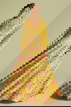 Yellow Cutwork Bolero Jacket