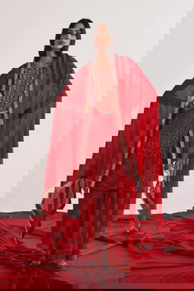 Red Mukaish Dupatta