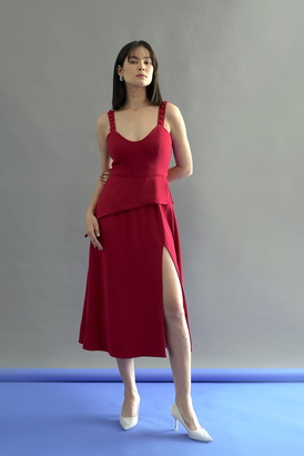 Red Slit Dress