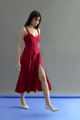 Red Slit Dress