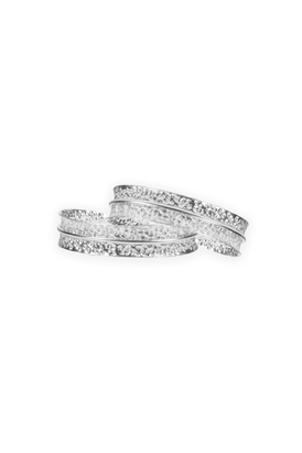 Dira Bangle Plain Silver Tone - Set Of 2
