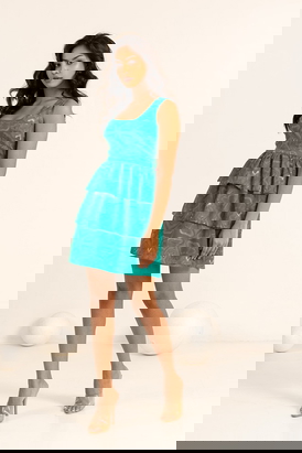 Green Water Printed Dress