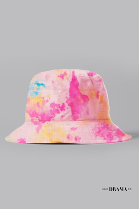 Kids Tie-Dye Bucket Hat - Pink & Blue