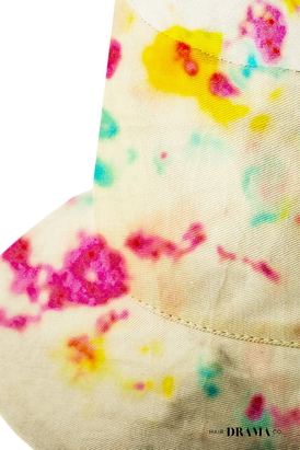 Kids Tie-Dye Bucket Hat - Pink & Yellow