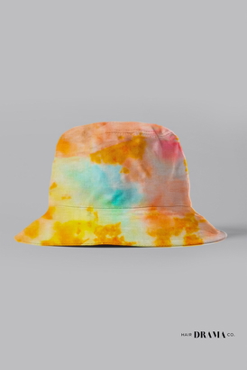 Kids Tie-Dye Bucket Hat - Peach & Blue