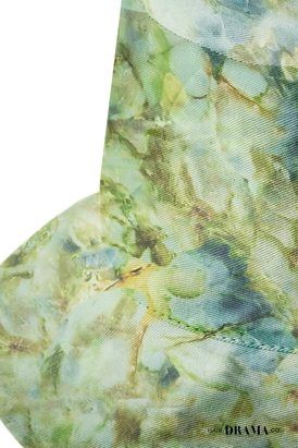Kids Marbled Satin Bucket Hat - Sage Green