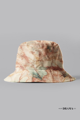 Kids Marbled Satin Bucket Hat - Gingerbread Brown