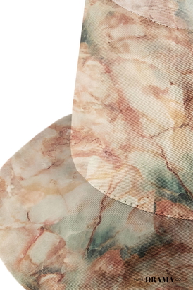 Kids Marbled Satin Bucket Hat - Gingerbread Brown