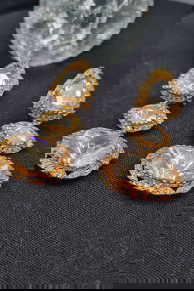 Moissonite Polki Diamond Shape Earrings