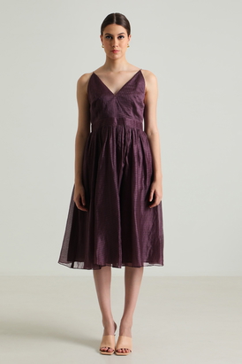 Lavender Jacket and Solid Overlap Dress