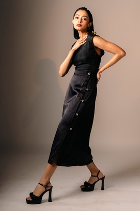 Basic Silk Shirt With Custom Button Detail
