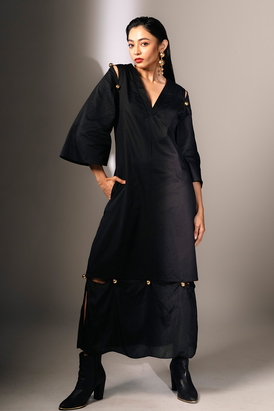 Straight Dress With Button Details