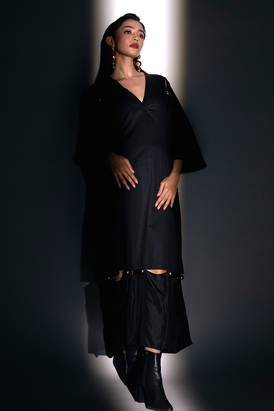 Straight Dress With Button Details