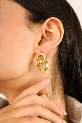 Yellow Gold Plated Statement Earrings
