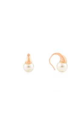 Rose Gold Plated Pearl Drop Earrings
