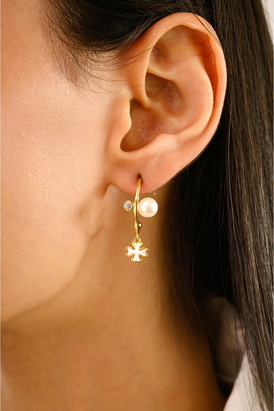 Yellow Gold Plated Semi Hoop Earrings