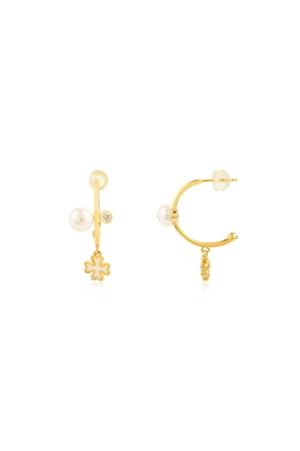 Yellow Gold Plated Semi Hoop Earrings
