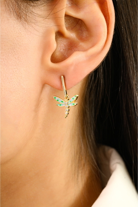 Yellow Gold Plated Semi Hoop Earrings