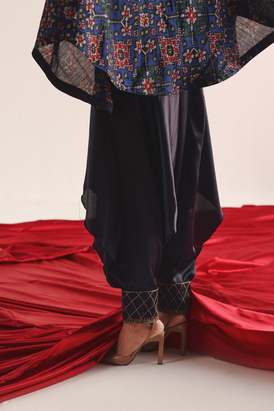 Indigo Harem Dhoti Pants with Marodiwork