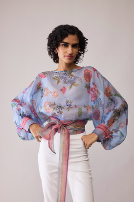 Maria Blue Print Top