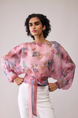 Maria Pink Print Top 