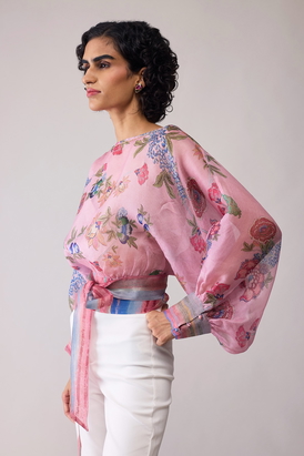 Maria Pink Print Top 