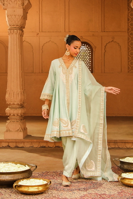 Fajr Short Anarkali With Salwar And Dupatta