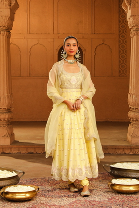 Wafiya Long Anarkali With Chooridaar And Dupatta