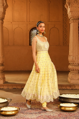Wafiya Long Anarkali With Chooridaar And Dupatta